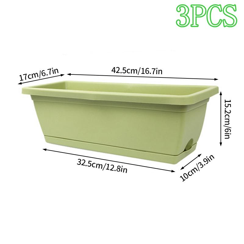 3шт прямоугольные кашпо цветочный горшок балкон дворик овощной корыто для посадки цветов пластиковые питомники цветочный горшок оптовая продажа