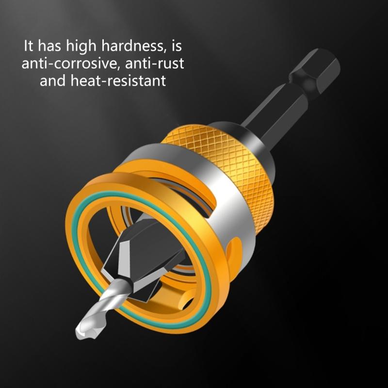 Зенковочные сверла с ограничителем глубины, шестигранный хвостовик, отверстиерез, деревообработка, алюминий, инструмент для ограничения сверления, снятие фаски