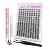 Veyesbeauty Manga Lash Clusters Dramatic Look Dynamic Volume Invisible Band Стойкие и многоразовые 140 пучков 8-18 мм