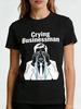 Womens Crying BusinessUnisex Funny Meme TShirt Work Life Humor Casual Cotton Tee
