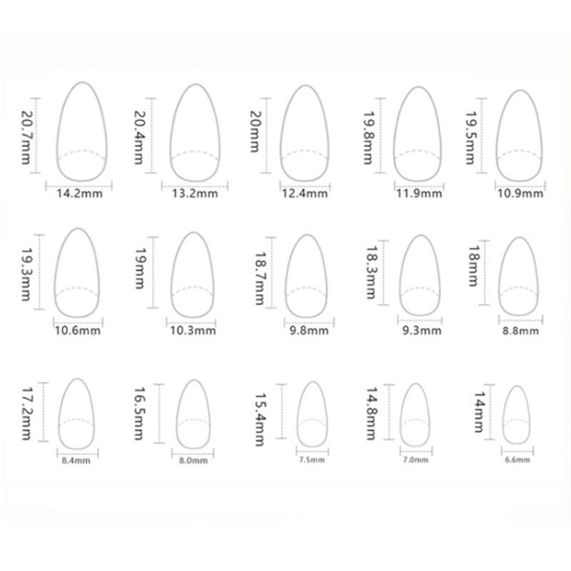 30 шт. Глиттер Кошачий глаз Накладные ногти Миндаль Накладной ноготь Полное покрытие Клей на ноготь Акриловый Искусственный ноготь Наклейки для ногтей