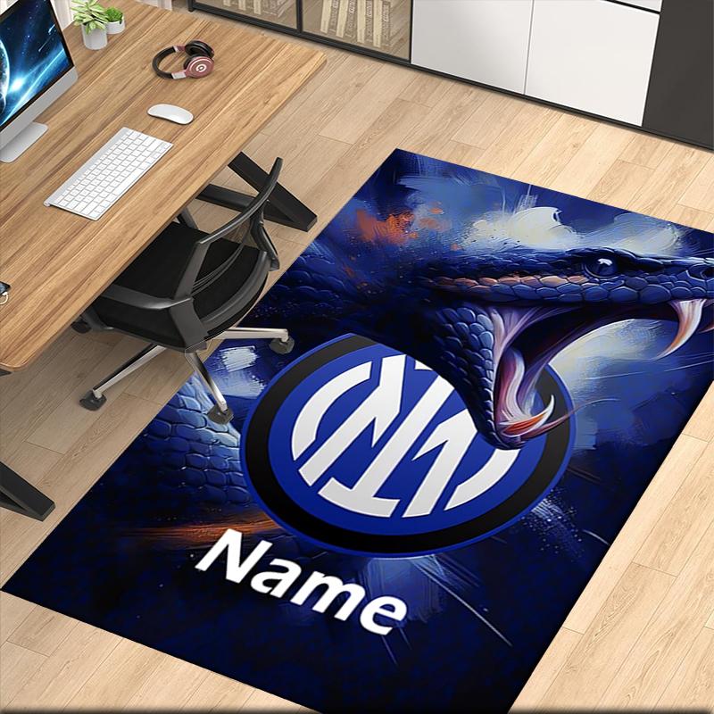 Custom Name Inter Milan Printed Carpet, for Office Chair Living Room Bedroom Kitchen Room Decor Gifts.