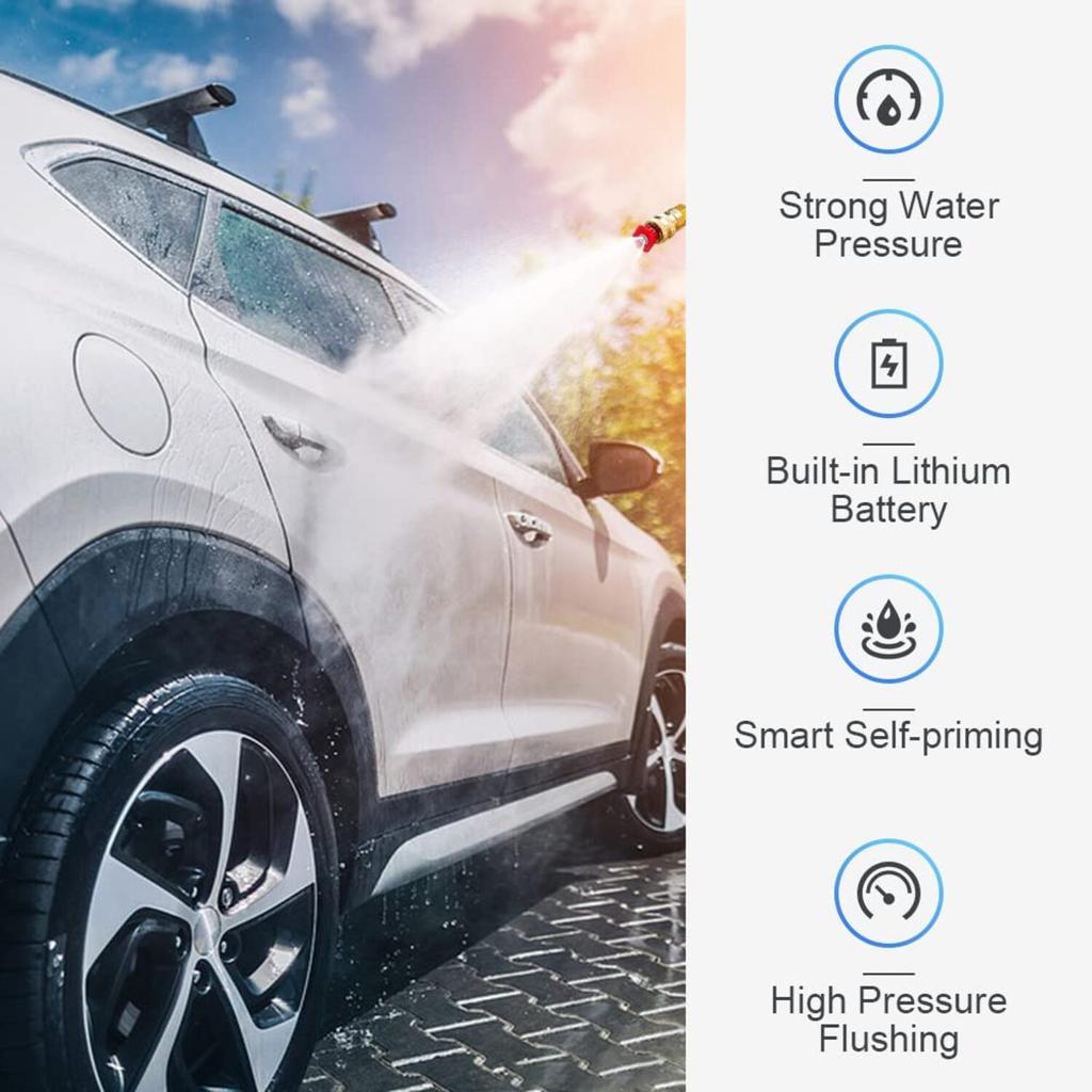 Высокое давление для мойки автомобилей, распылительный пистолет 200 Вт 50 бар, портативная моечная машина, перезаряжаемая мини-мойка с ящиком для хранения, стиральная машина для автомобилей
