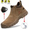 Men's Steel Toe Work Boots Anti-Smash Safety Shoes - Non Slip Construction Workwear Insulation 6KV Breathable Outdoor Boots
