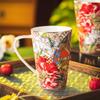 Цветущая кружка для питья дома, керамическая, ретро, для завтрака, кружка высокой ценности, большой емкости, для кофе