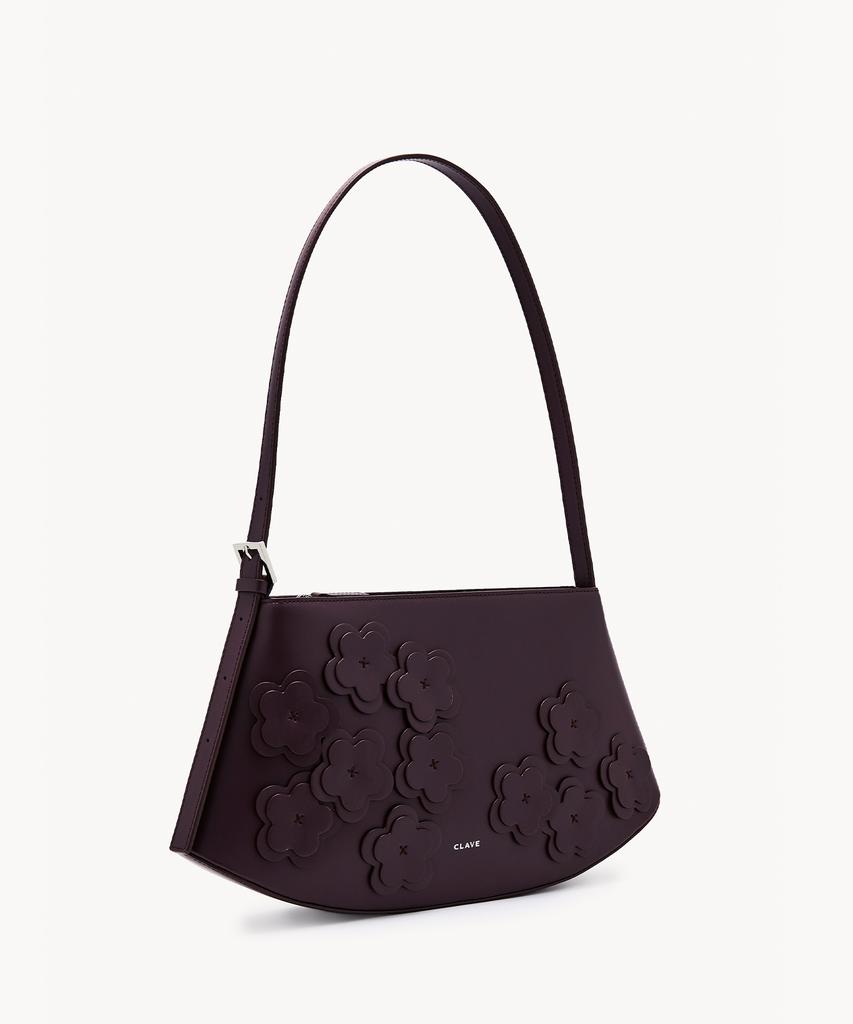 Clave Mia Flower Burgundy Tote Bag
