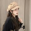 Женская осенне-зимняя ретро-берет французская теплая шапка-берет женская однотонная восьмиугольная шляпа модная кепка для девочек