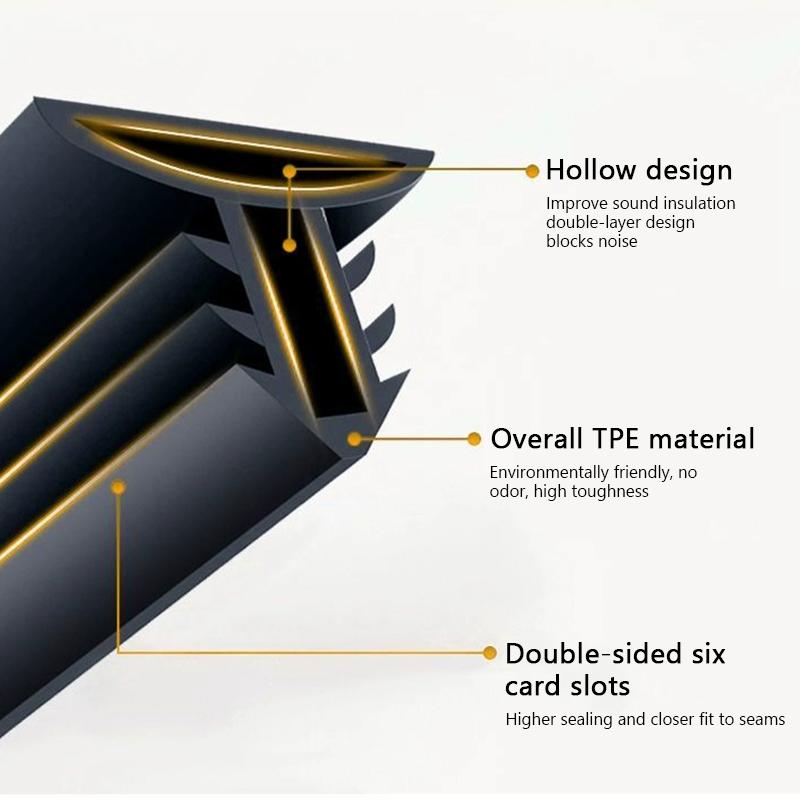 SEAMETAL 1,6 м Уплотнительная лента для приборной панели автомобиля Уплотнительная лента для лобового стекла Звукоизоляционная водонепроницаемая резиновая лента Автоаксессуары