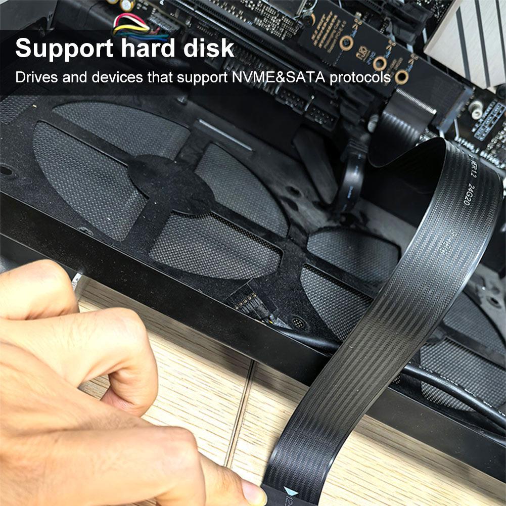 Dual Protocol PCIE4.0 M.2 M Key NVME Extension Cable Riser Card SSD Adapter for 2230 2242 2260 2280 M.2 PCI-e / M2 NGFF SATA SSD