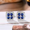 Изящные квадратные серьги-гвоздики для женщин, синие/белые кубические цирконии, изысканные женские серьги, модные ювелирные изделия