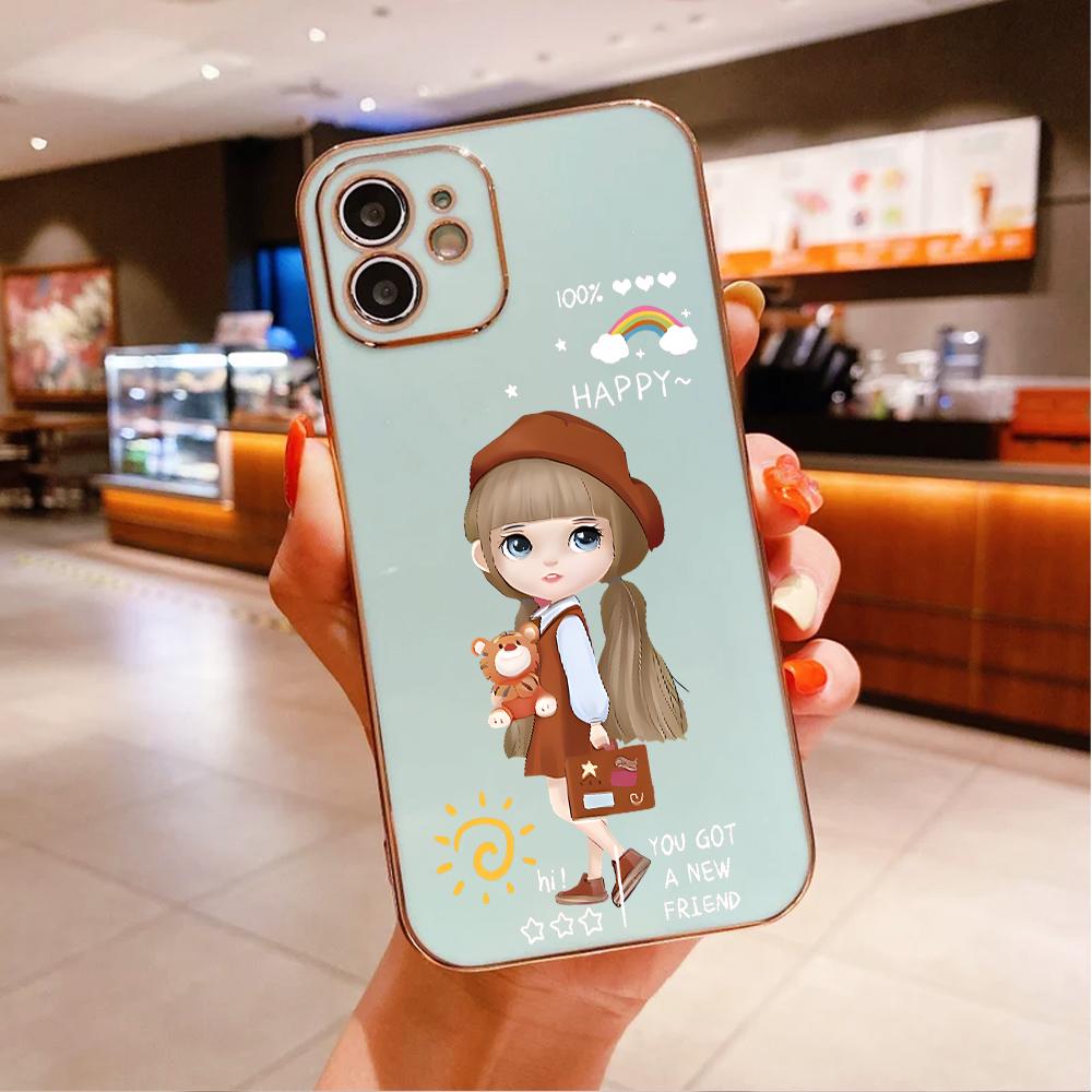 Для Redmi Note 13 Pro 12 Pro 12S 11 Pro 11S 10S OPPO A38 A77s A96 Realme C33 C65 OnePlus мягкий TPU полный объектив защитный чехол для телефона для милой девушки
