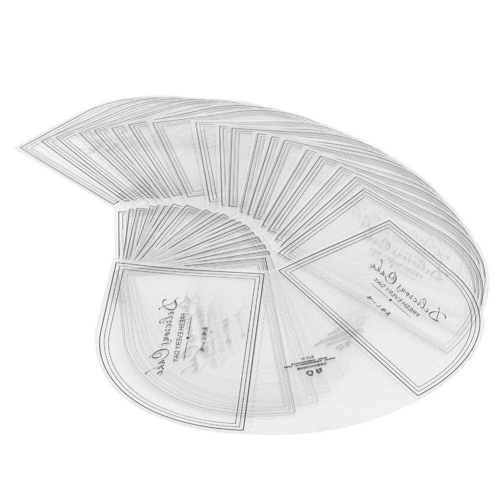 100PCS Transparent Triangle Shape Triangular Cake Collar Cake Wrapping Tray Home Baking
