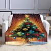 Christmas Tree with Ornaments Patterned flannel blanket perfect for the bedroom living room, sofa, or a little nap