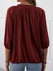 Women's Cotton Crew Neck T-Shirt Half Sleeve Loose Pleated Basic Blouse Top