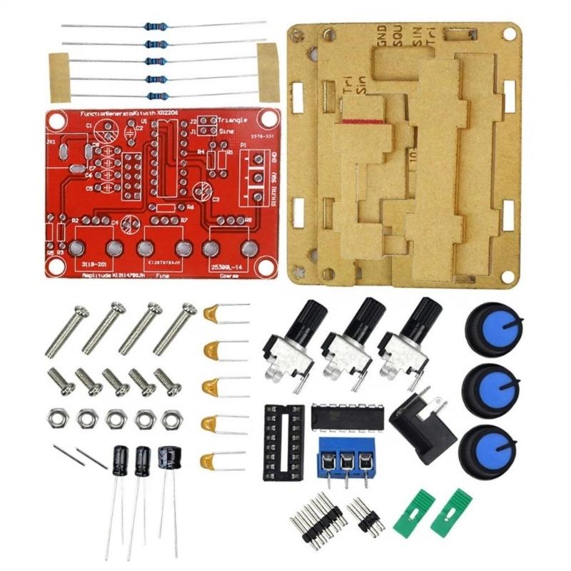 1Hz-1MHz XR2206 Function Signal Generator Sine/Triangle/Square Output Signal Generator Adjustable Frequency Amplitude