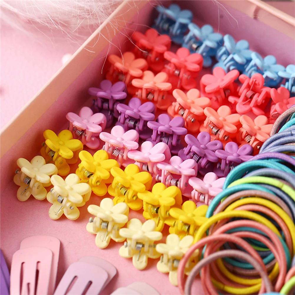 Hair Clip Set Cute Hair Accessories Girls Multicolor Headwear Hairpins Hair Band Elastic Headdress Gift