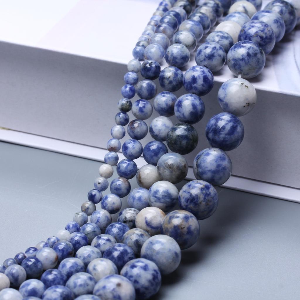 Креативные аксессуары из бисера, модный браслет, ожерелье, аксессуары, круглые бусины из натурального камня, 40-15 шт., ручная работа, сделай сам, 4, 6, 8, 10, 12 мм, для изготовления ювелирных изделий