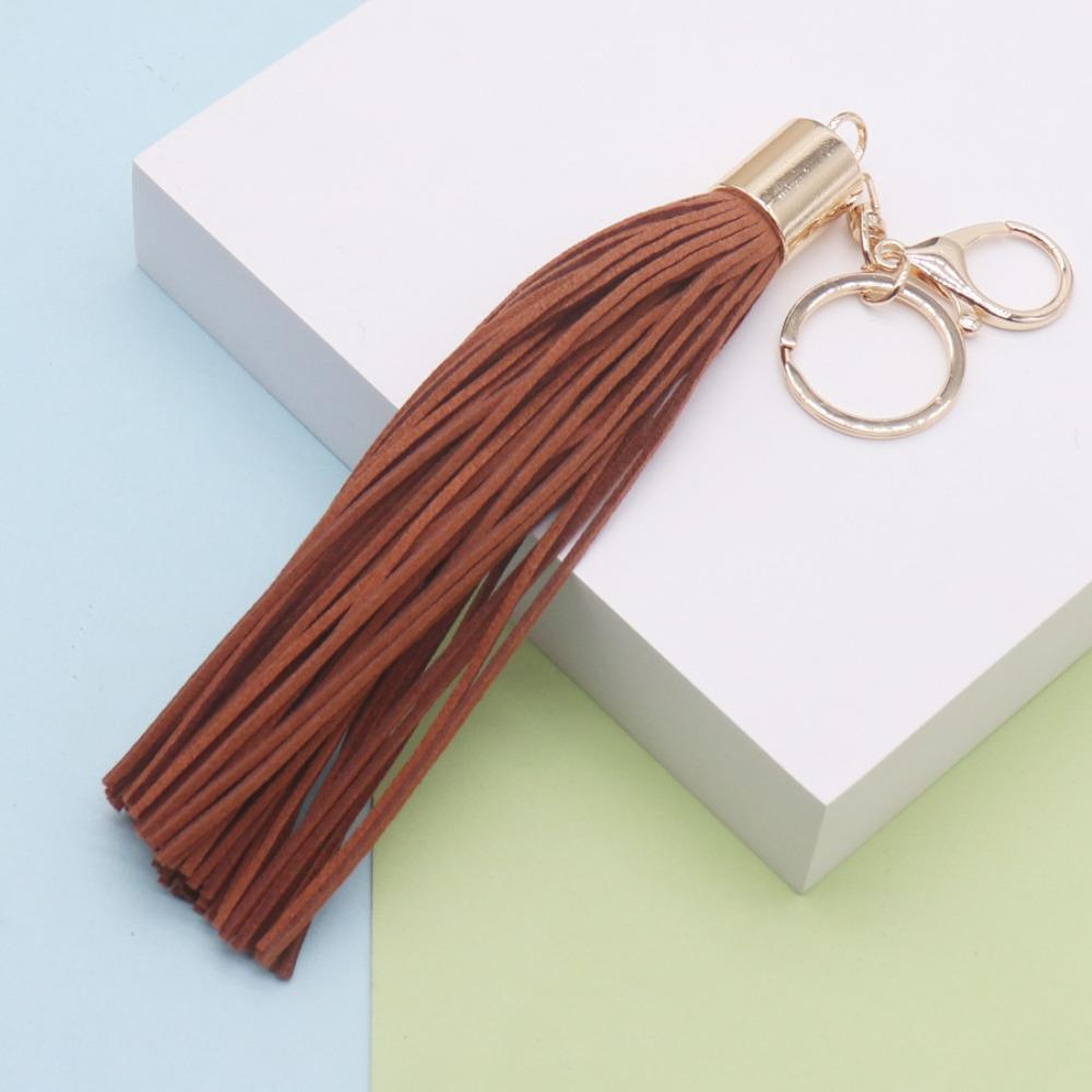 Hanger Leather Tassel Keychain Zinc Zinc Alloy Bag Charm Lovely Car Keyring Car Accessory