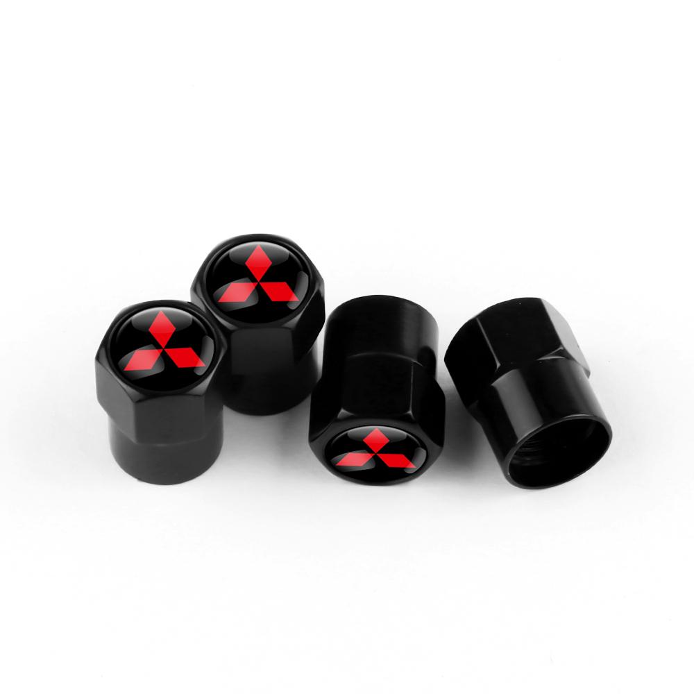 Car Emblem Wheel Tire Valve Caps Tyre Rim Stem Dustproof Covers For Mitsubishi Outlander Pajero Lancer Eclipse Cross Ralliart EX