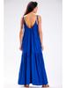 Oversized, summer maxi dress with straps, blue S/M