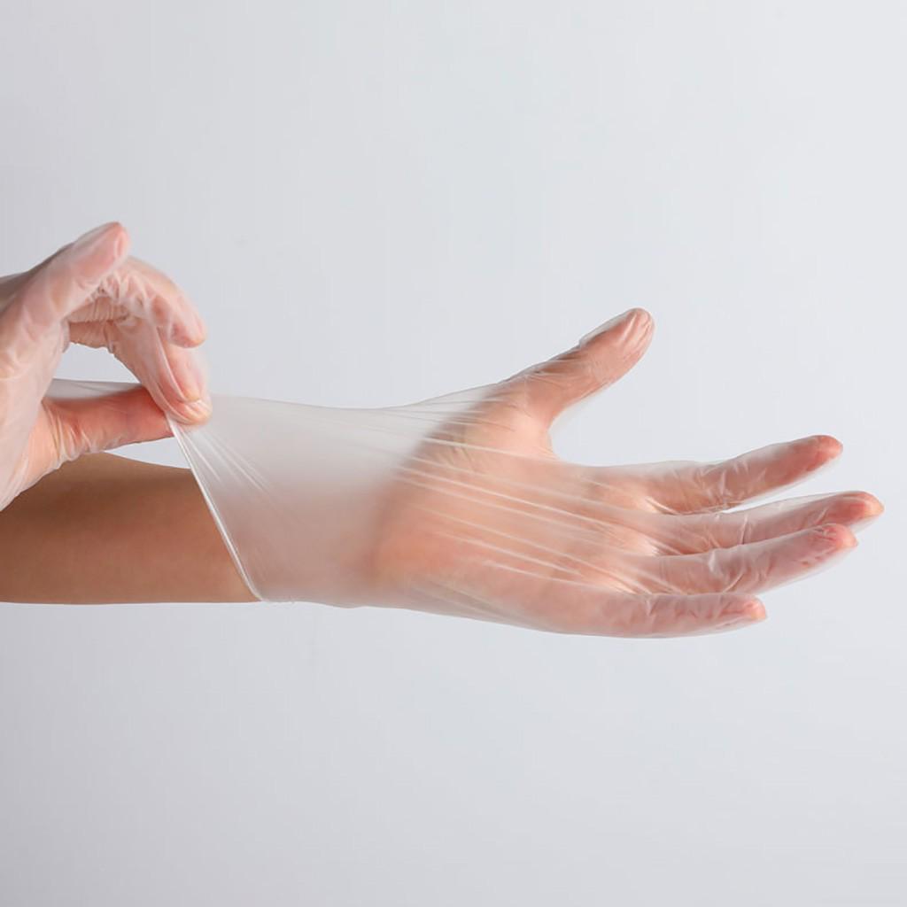 50шт одноразовые резиновые неопудренные прозрачные перчатки из ПВХ