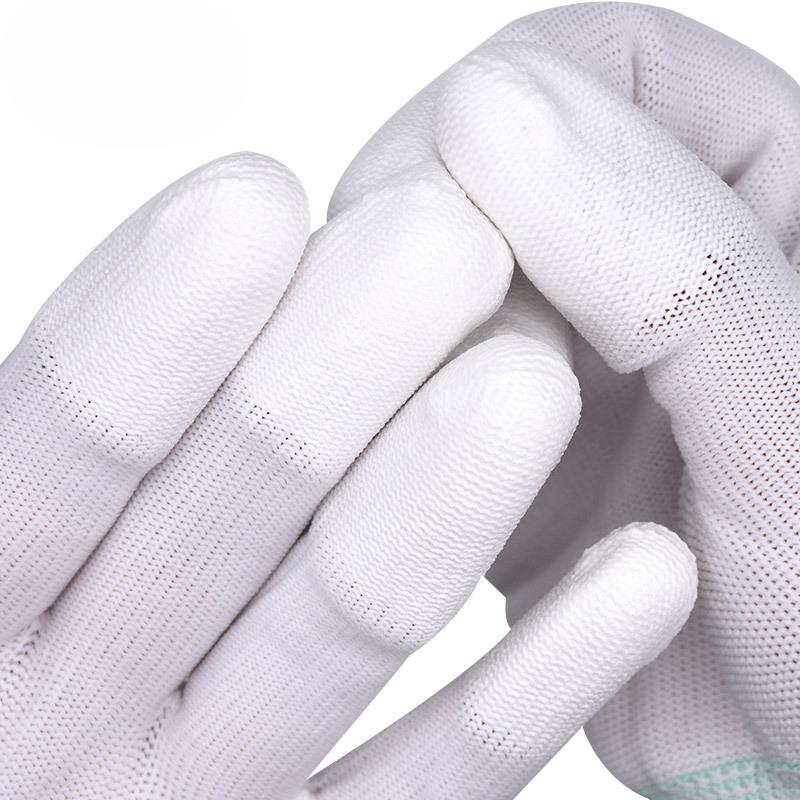 12 пар нейлоновых перчаток с тринадцатью штифтами, нейлоновые противоскользящие перчатки с полиуретановым покрытием, тринадцать штифтов, нейлоновые перчатки с 13 штифтами, перчатки с полиуретановым покрытием
