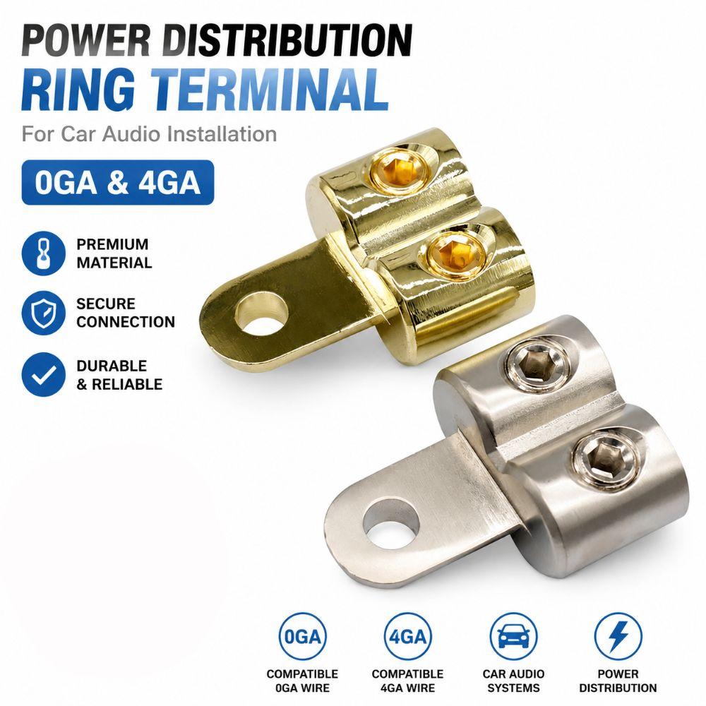 0GA 4GA Amp Input Reducer Brass Power Supply Reducer Durable Car Audio Terminal Connectors