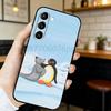 Cute P-Pingu Phone Case For Samsung S20,21,22,23,24,25,26 Ultra,Plus,Black Soft Cover