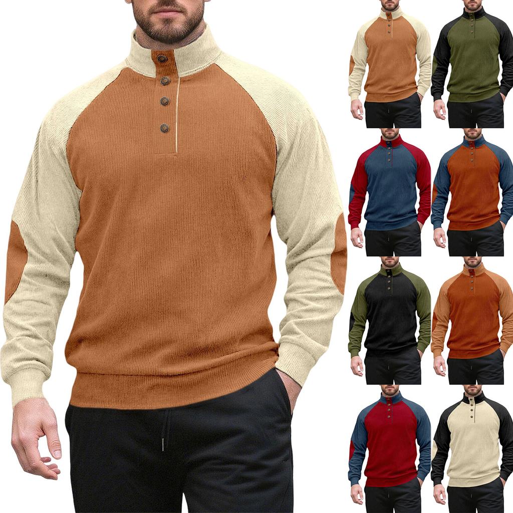Men'S Outdoor Raglan Sleeve Standing Collar Long Sleeved Sweatshirt
