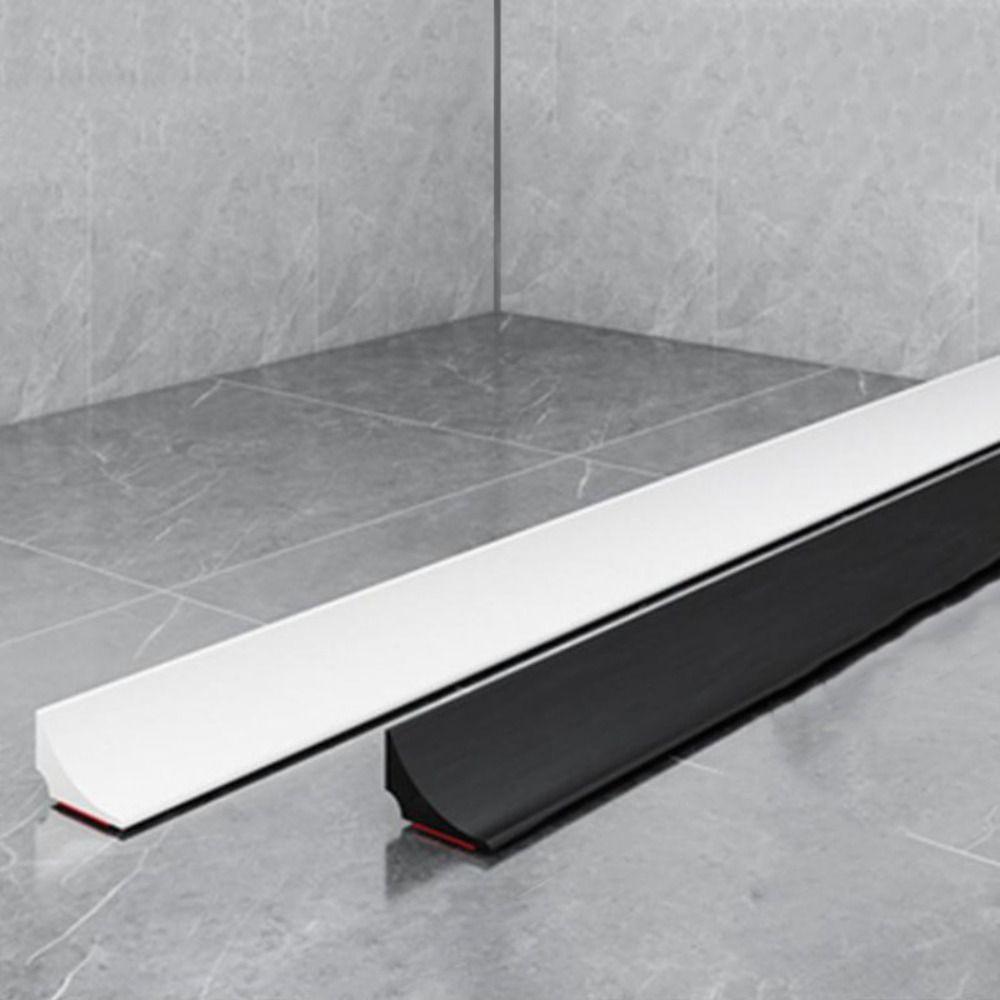 Black/White Water Stopper Strip Self-Adhesive Floor Retaining Barrier Shower