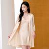 100% Mulberry Silk Lace Three-Quarter Sleeve Nightgown
