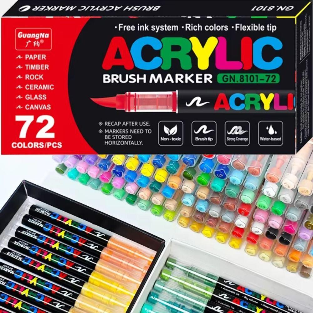 12/24/36/48/60/72/100/120 Colors Markers Brush Christmas Gift Tip Paint Markers Wood Canvas
