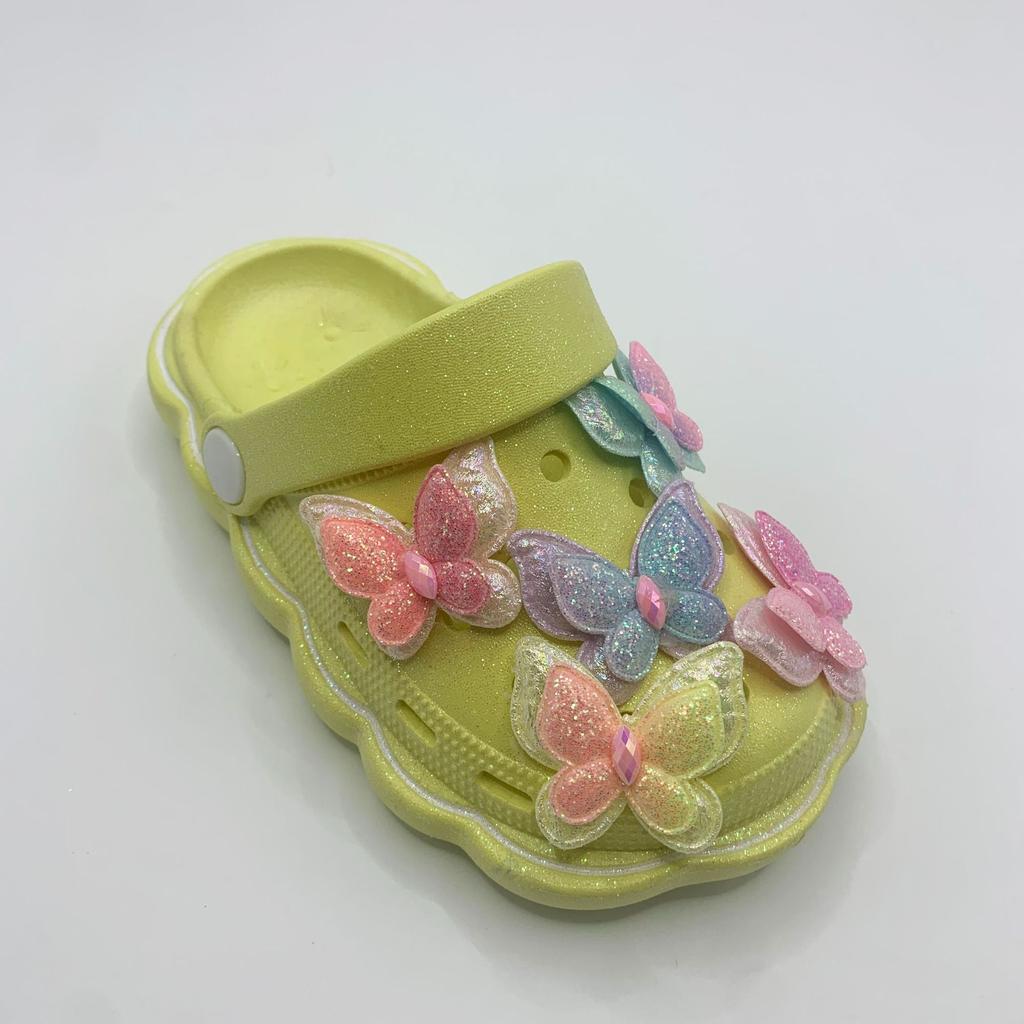 Детские туфли с плоским дном и отверстиями, летние, новые, с рисунком бабочки, для девочек и мальчиков, для малышей, с сумкой, для головы, классные тапочки для улицы