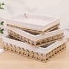 Hollow Out Tabletop Fruit Container Hand Woven Straw Storage Basket Bin  Home Decor
