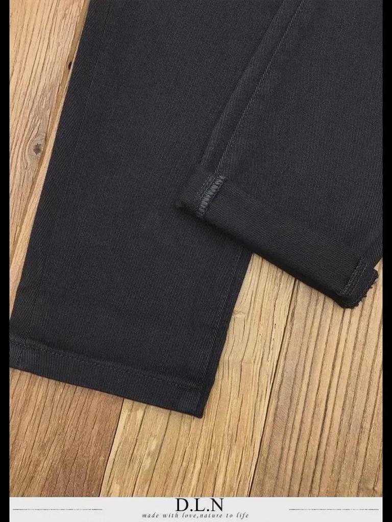 Мужские модные эластичные облегающие черные джинсы на осень и весну