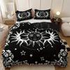 3pcs Black And White Sun And Moon Print Duvet Cover Set Includes 1 Duvet Cover And 2 Pillowcases (Core Not Included)