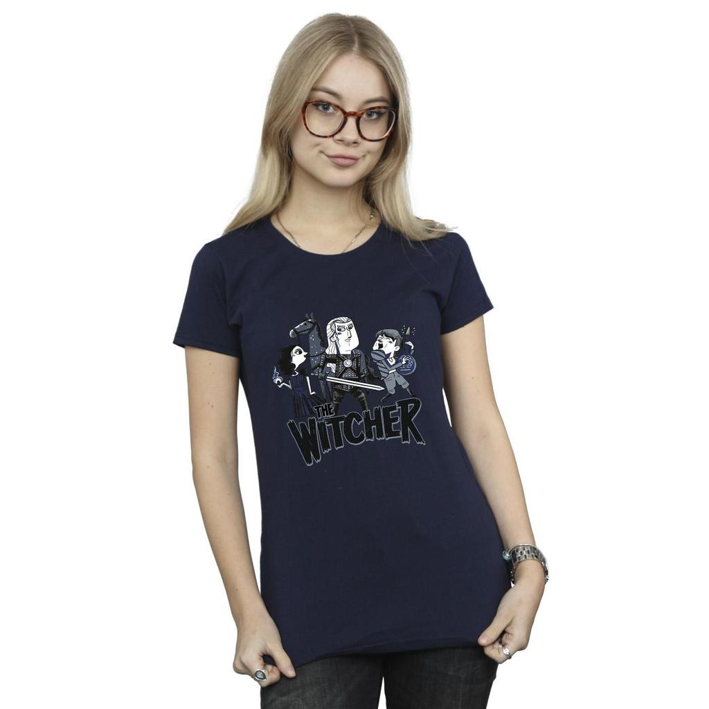 Netflix Womens/Ladies The Witcher Team Illustrated Cotton T-Shirt