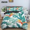 Tropical Palm Leaf Duvet Cover Colorful Leaves Comforter Cover Set Rain Forest Jungle Plant Bed Covers for Women Men Kids Teens