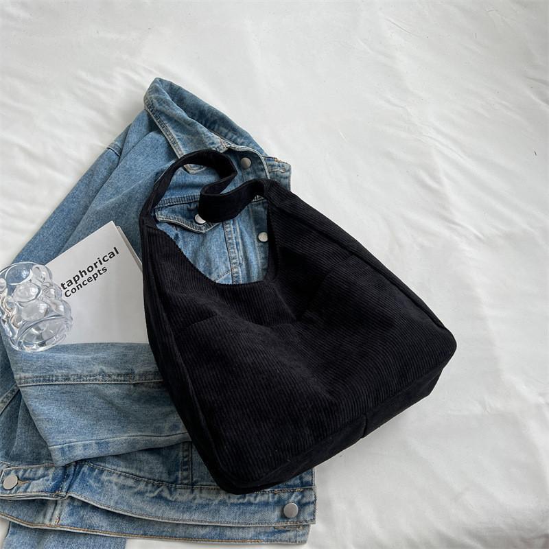 Stylish Commuter Bag Autumn Winter 2022 New Korean Corduroy Tote Bag For Women