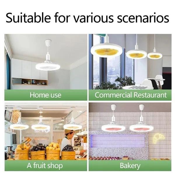 E27 30W Современный светодиодный потолочный светильник с вентилятором Потолочный вентилятор с регулируемой яркостью для спальни с дистанционным управлением