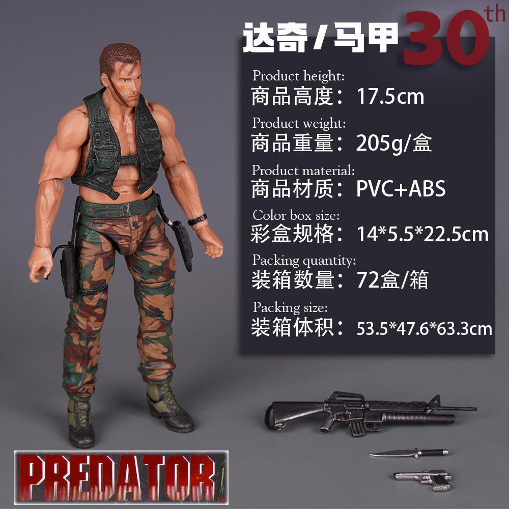 NECA Хищник Датч Фигурка Действия 30-летие Арнольд Шварценеггер Джунгли Эвакуация Коллекционная Модель Для Взрослого Коллекционера