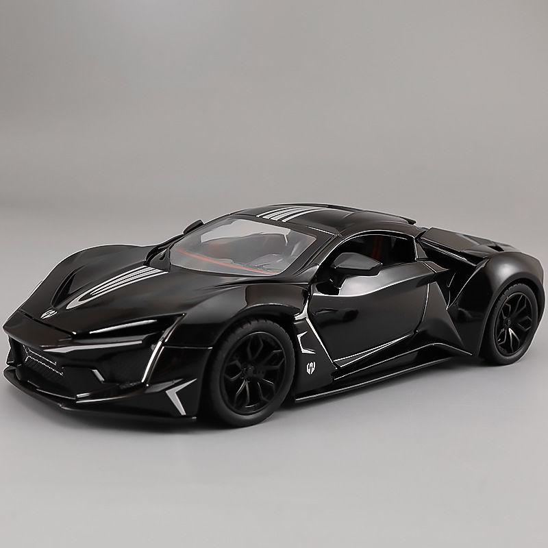 1:24 Lykan Hypersport Alloy Sports Car Model Diecast Metal Racing Vehicle Model High Simulation Sound and Light Kids Toy Gift