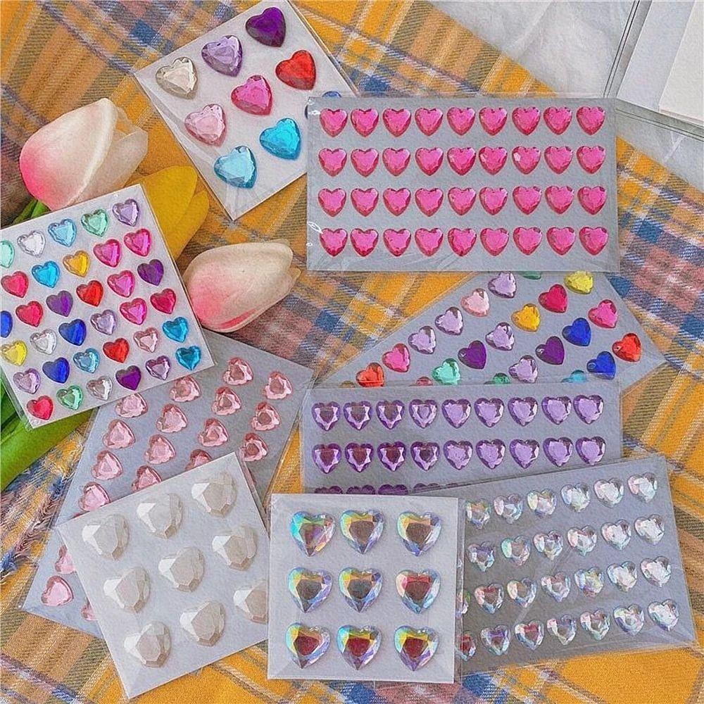 Decor For Children Phone Decorative Heart LOVE 3D Shining Stickers Stickers