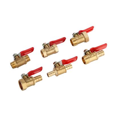 1 шт. Латунный шаровой кран 4-12 мм Штуцер для шланга 1/8''1/2''1/4'' Наружная резьба, Соединение с внутренней резьбой, Прямое соединение, для Воды, Масла, Топливной трубы