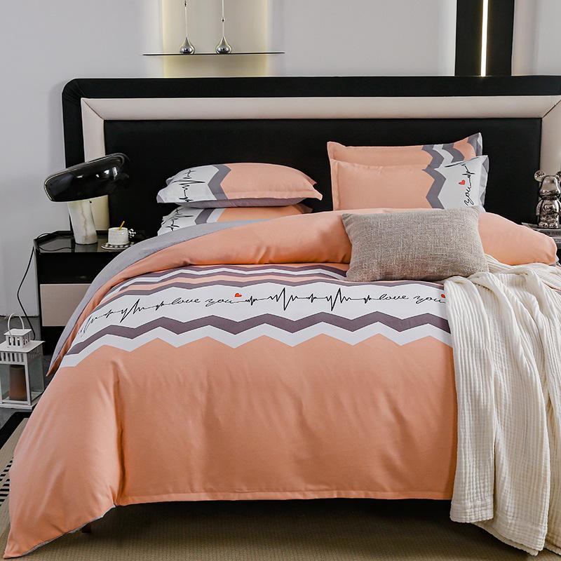 Комплект из четырех предметов из плотного хлопка с потертостями, комплект из 4 простыней и одеял, комплект из трех предметов для общежития