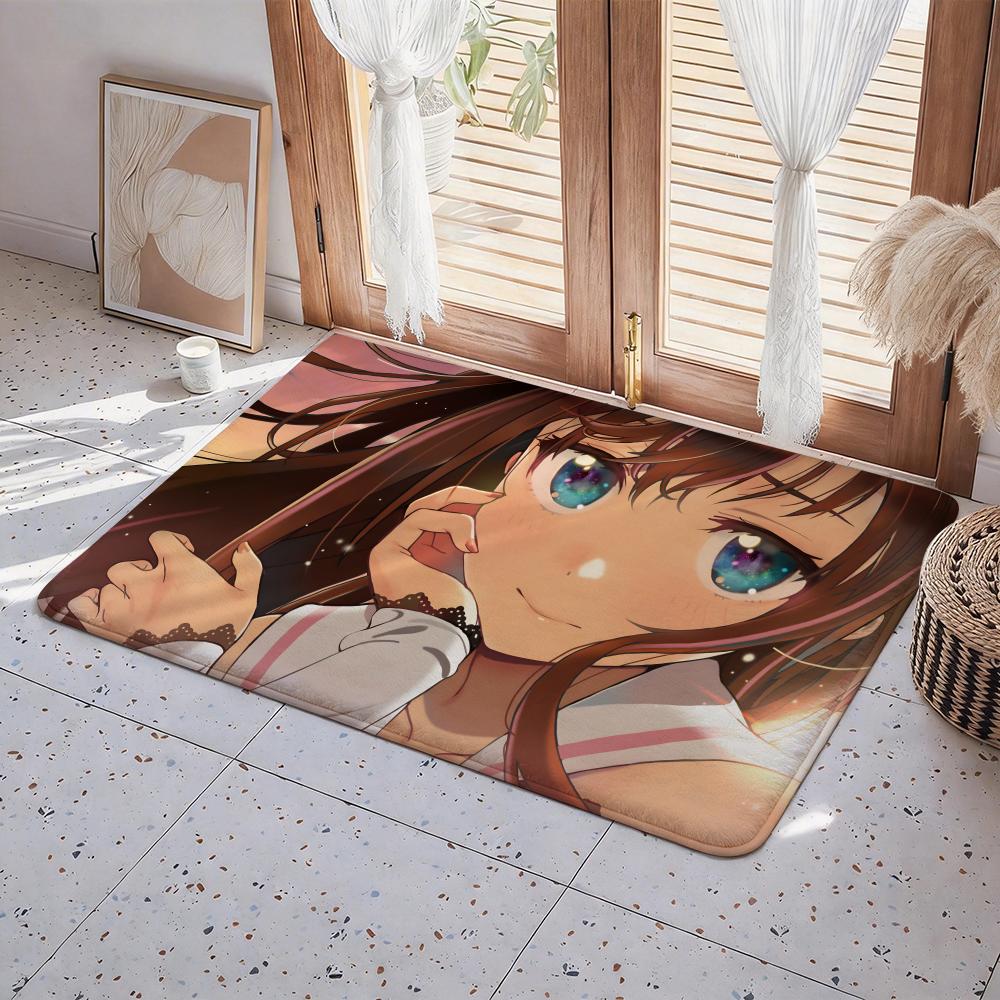 Character K Kizuna AI Floor Mat Eco Flannel Doormat Non Slip Odorless Indoor Floor Rug Soft Short Plush Home Mat