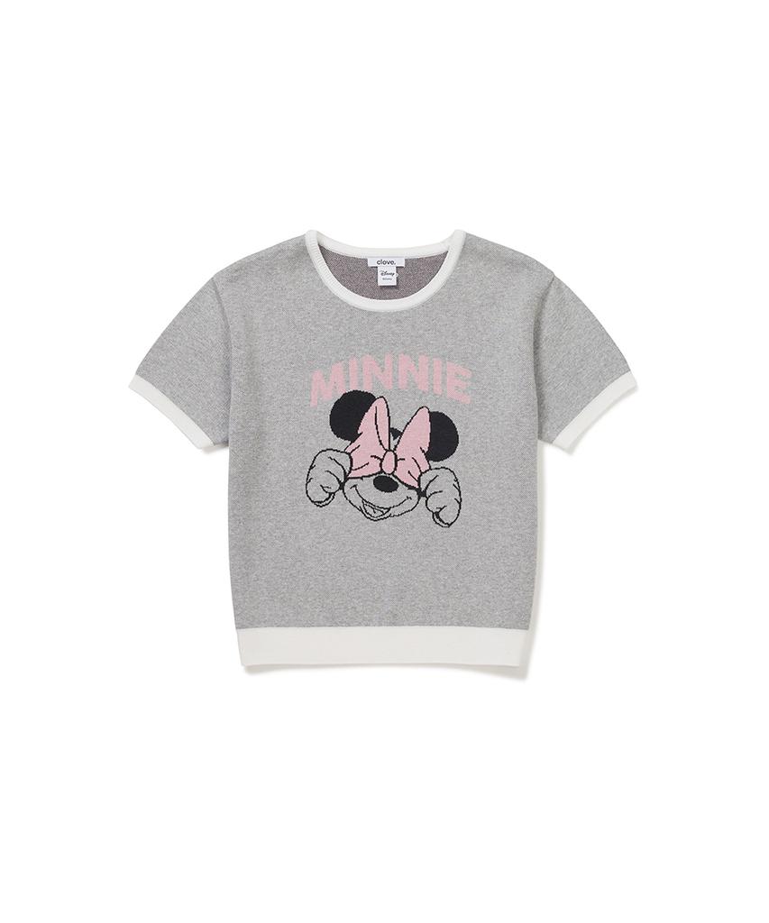 CLOVE [26Sm Clove] Graphic Jacquard Knit Top (Light Gray)