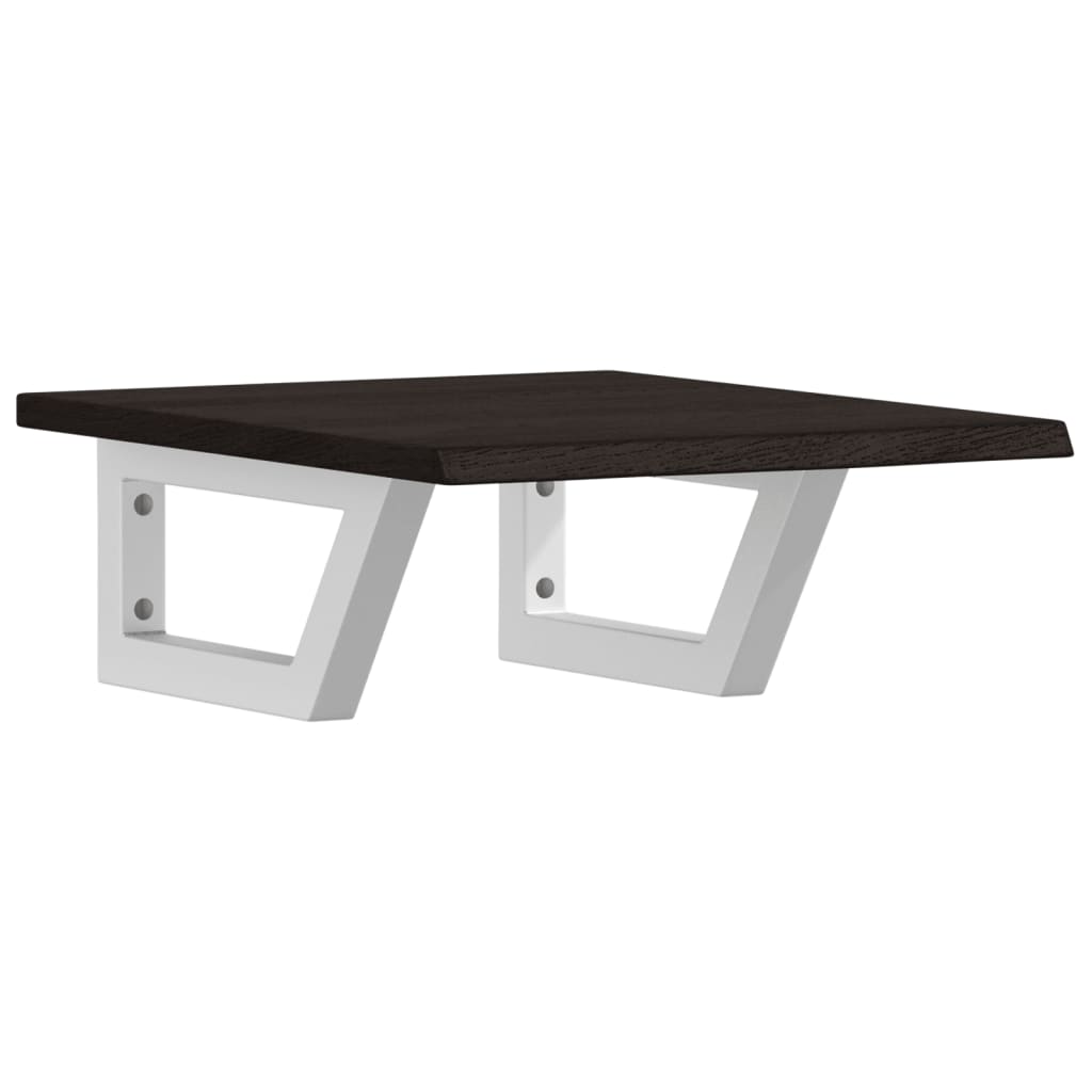 Washbasin Top with Mounting Bracket Steel and Solid Oak Wood