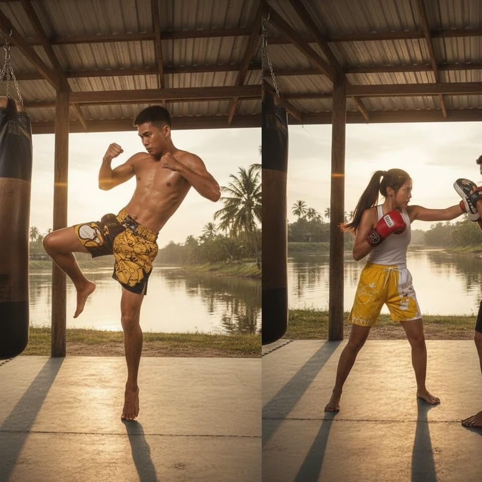 Japanese Psyduck Anime Cartoon Muay Thai Kickboxing Training Shorts Print Martial Art Boxer Unisex Men Women Kid Fighting Fitness Sport Gym Workout