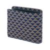 [Inden-ya] Inden Bifold Wallet with Bill Compartment J and Coin Purse, Deerskin, Navy Blue with White Lacquer, Wave and Scale Pattern, 2006-14-118